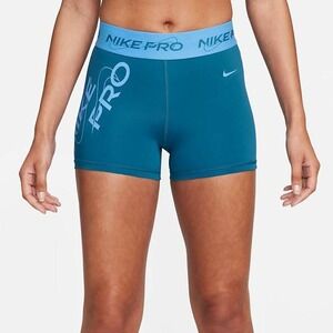 Nike Pro‎ Women's Mid-Rise 3" Graphic Shorts (XX-Large, Industrial Blue)